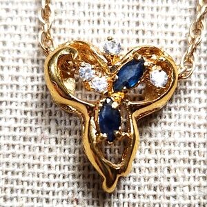 Gold Filled Crystal Pendant with 24 inch Rope Chain